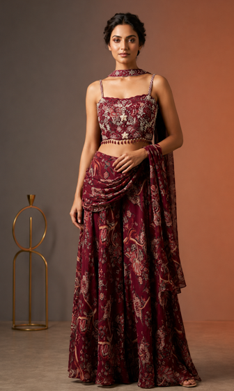 Stylish crop top skirts and contemporary women's clothing at Bhopal boutique